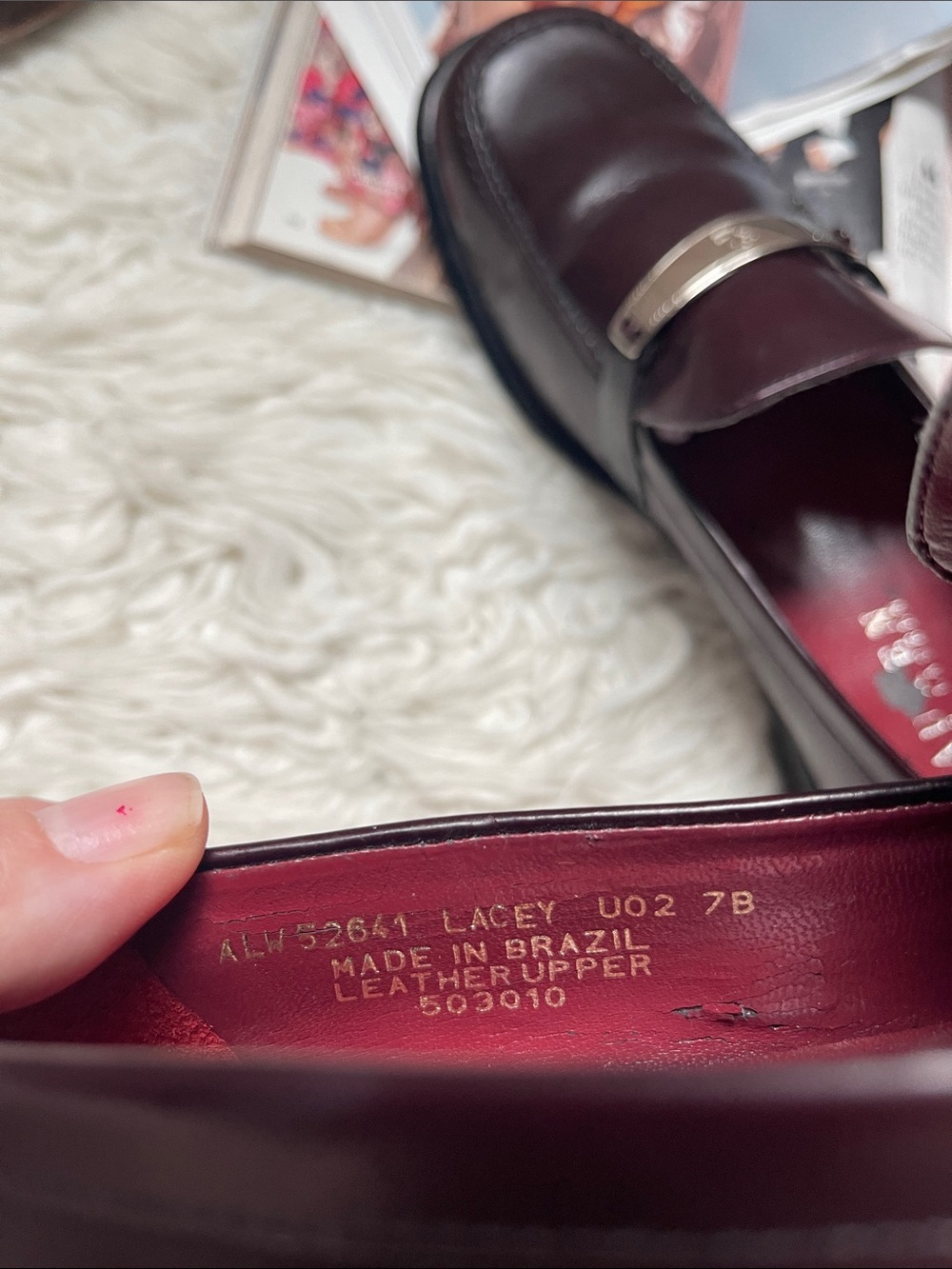 Lauren Ralph Lauren Women’s Dark Burgundy Leather Bit Loafers - Picture 7 of 8